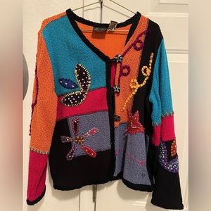 Vintage Julia ken women’s size large cardigan missing button